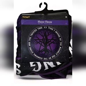 Spirit Haloween Glitter Fleece Throw Purple Black Soft Blanket 60"x 60" NWT